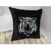 Personalized pillowcase. The symbol of 2022, the tiger. Machine embroidery.