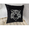 Personalized pillowcase. The symbol of 2022, the tiger. Machine embroidery.