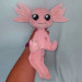 Plush axolotl, amphibian. Handmade soft toy. Buy axolotl softie, personalized plush.