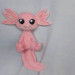 Plush axolotl, amphibian. Handmade soft toy. Buy axolotl softie, personalized plush.