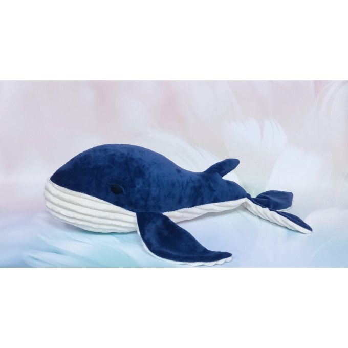 Plush whale. Big toy. Animal stuffed. Decor for the nursery. Softie doll.