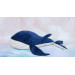 Plush whale. Big toy. Animal stuffed. Decor for the nursery. Softie doll.