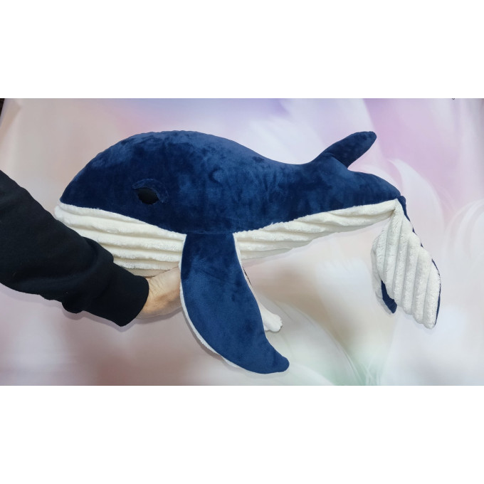 Plush whale. Big toy. Animal stuffed. Decor for the nursery. Softie doll.