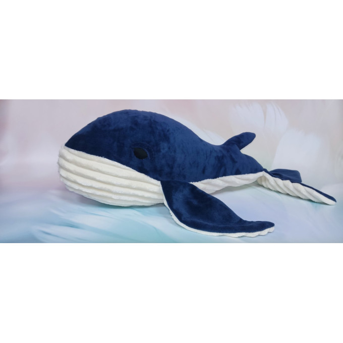 Plush whale. Big toy. Animal stuffed. Decor for the nursery. Softie doll.