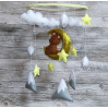 Baby mobile, Teddy bear on the moon mobile. Kids room decor. Nursery decor.